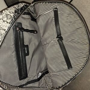 Black and White Striped Men's Bag